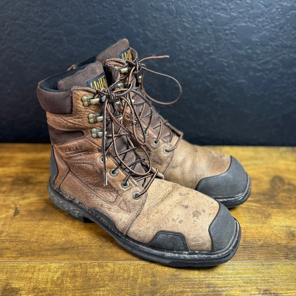 Ariat Rebar Flex Brown Leather Waterproof Composite‎ Toe Work Boots Mens 11D